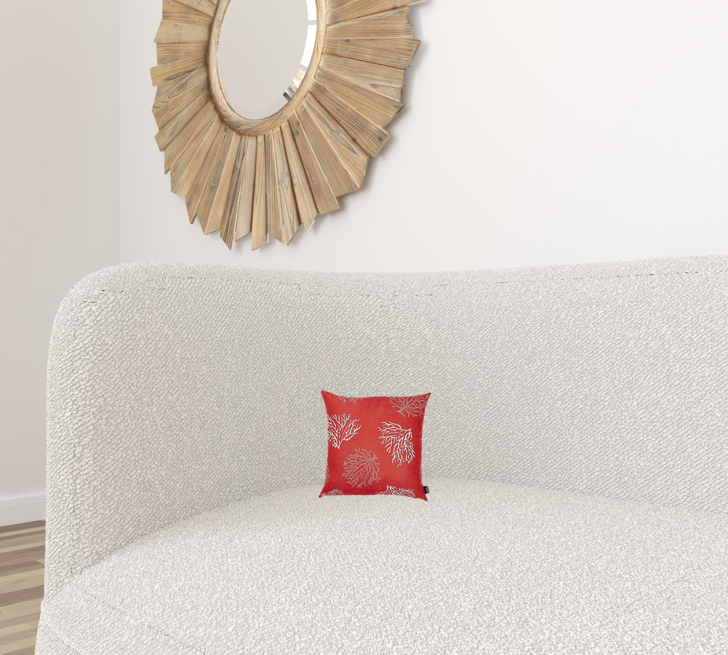 Red and Silver Coral Reef Decorative Throw Pillow