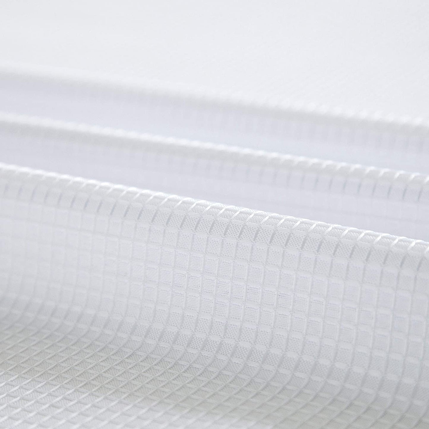 White Sheer and Grid Shower Curtain and Liner Set
