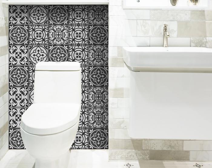 7" X 7" Gray and White Multi Peel and Stick Removable Tiles