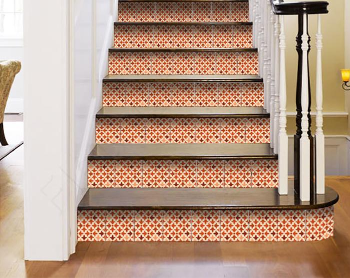 6" X 6" Terra Cotta Tango Peel and Stick Tiles