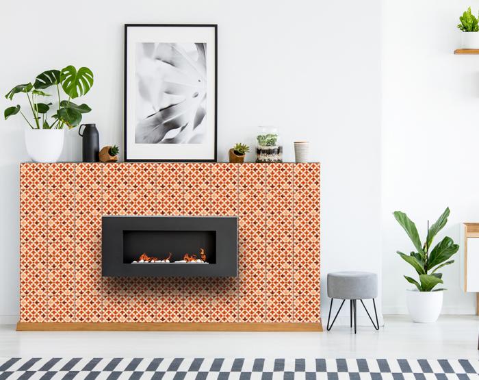 7" X 7" Terra Cotta Tango Peel and Stick Tiles