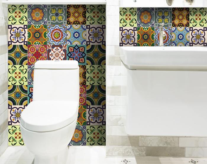 6" X 6" Auguri Flora Peel and Stick Removable Tiles