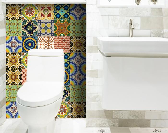 6" X 6" Auguri Mix Peel and Stick Removable Tiles