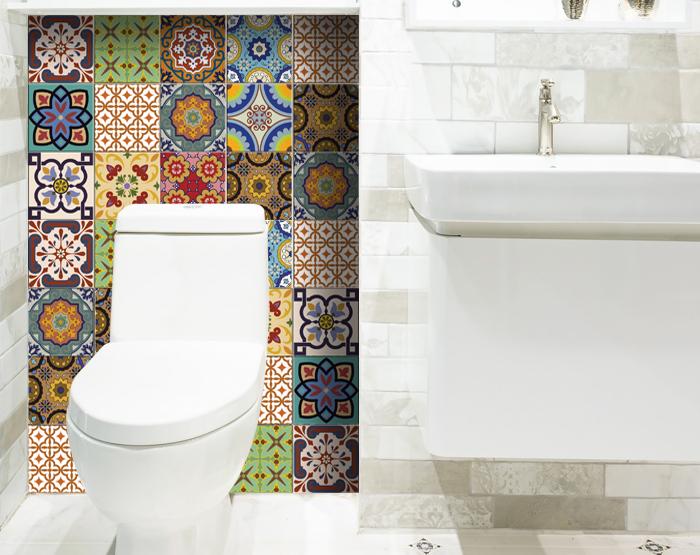 6" X 6" Auguri Geo Peel and Stick Removable Tiles