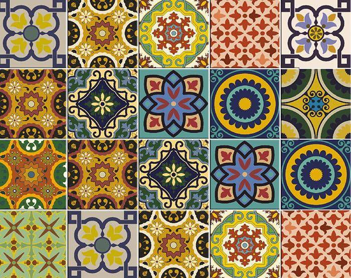 5" X 5" Euro Mosaic Peel and Stick Removable Tiles
