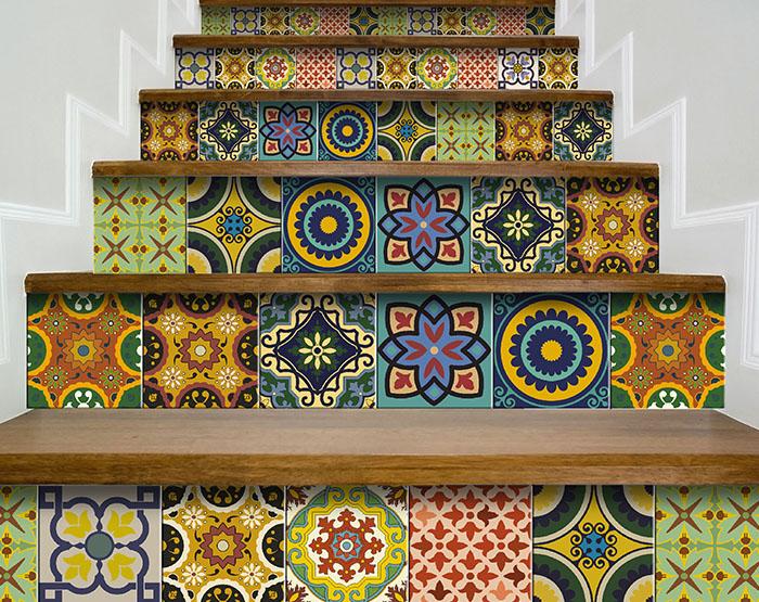 6" X 6" Euro Mosaic Peel and Stick Removable Tiles