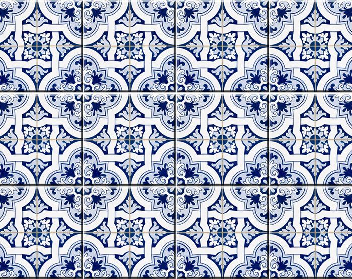 4" X 4" Blue Mia Gia Peel And Stick Removable Tiles