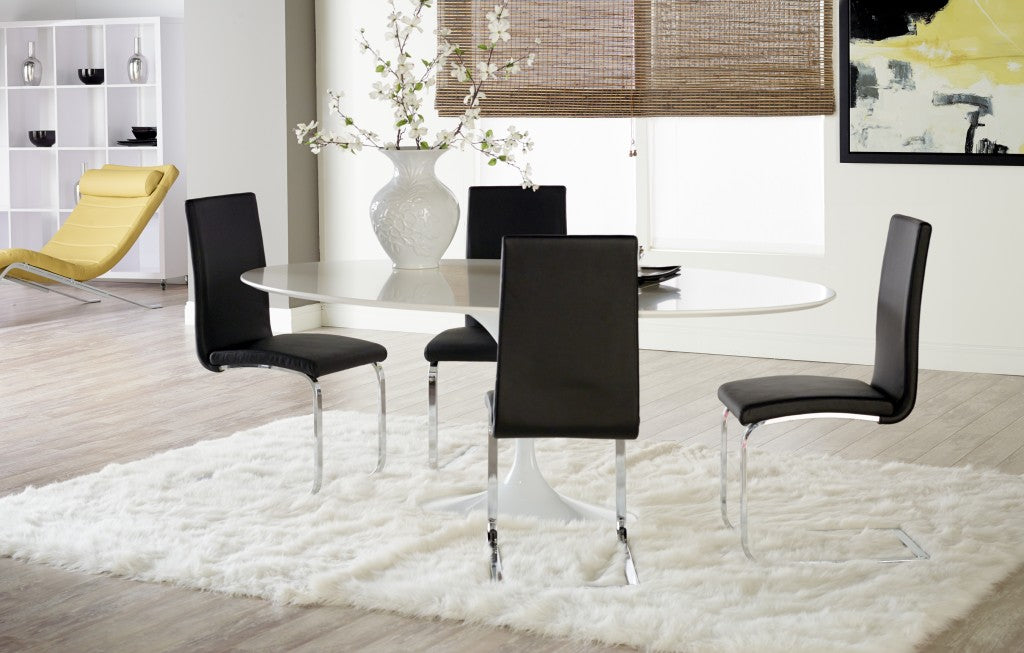 Goldenrod Faux Leather and Chrome Wavy Chaise Lounge Chair