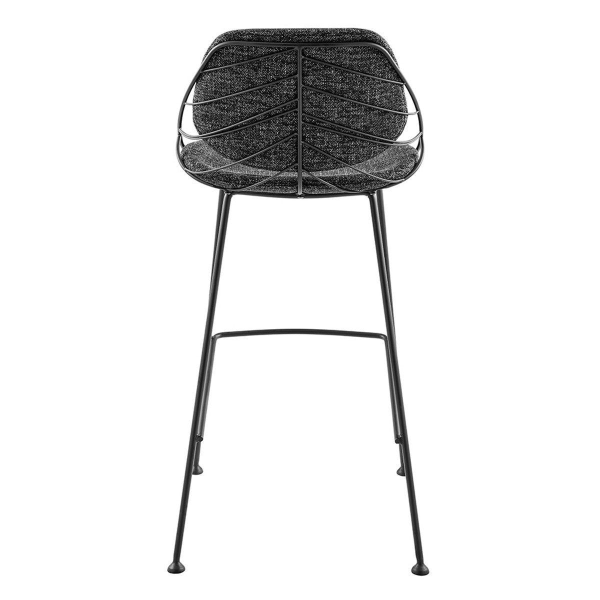 Set Of Two 40" Black Steel Low Back Bar Height Chairs With Footrest