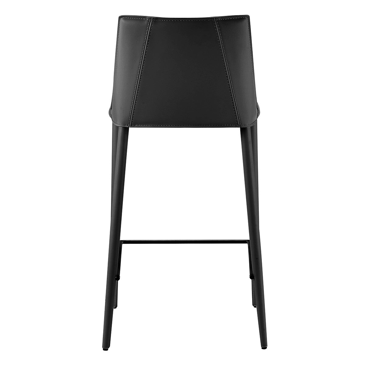 36" Black Steel Low Back Counter Height Bar Chair With Footrest
