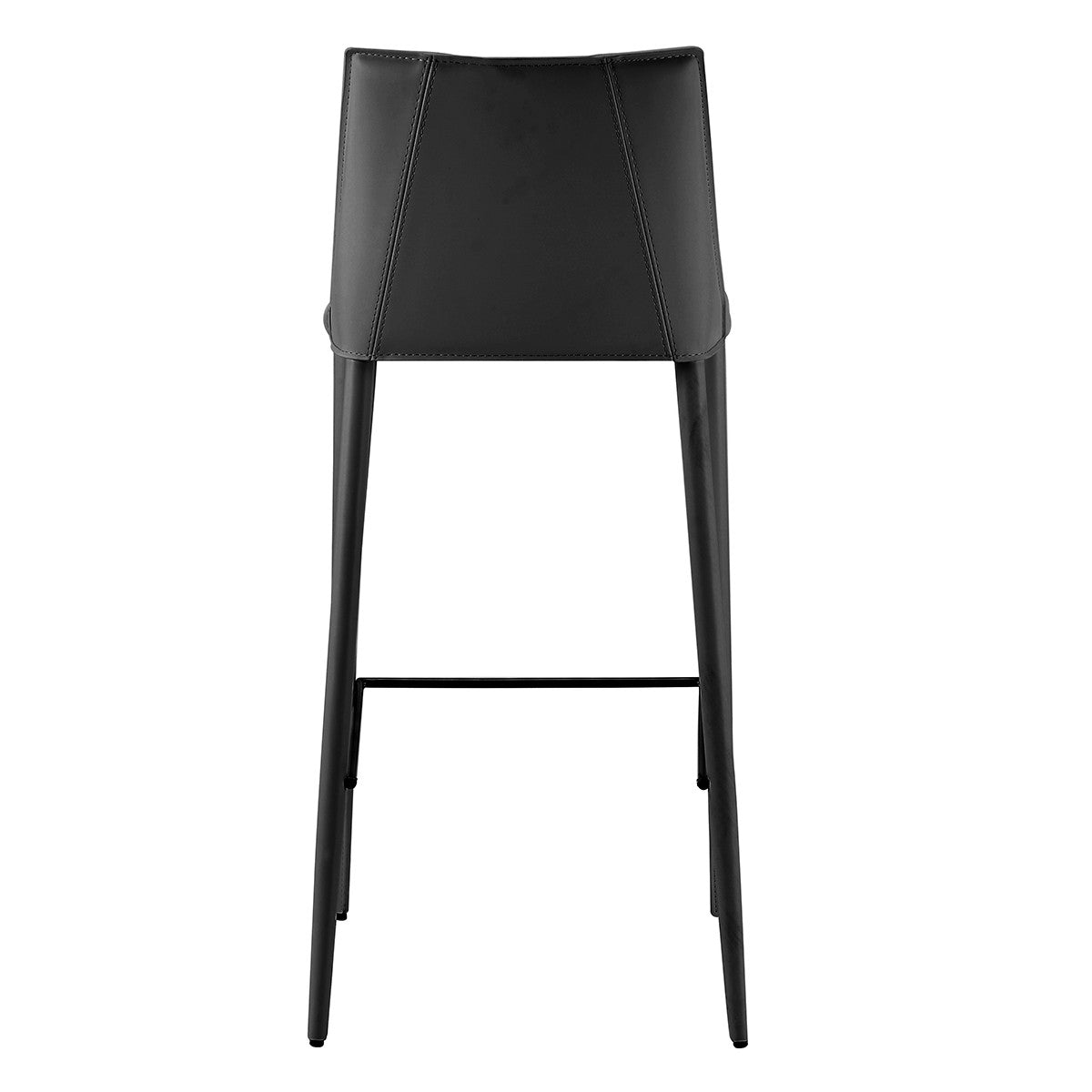 40" Black Steel Low Back Bar Height Chair With Footrest