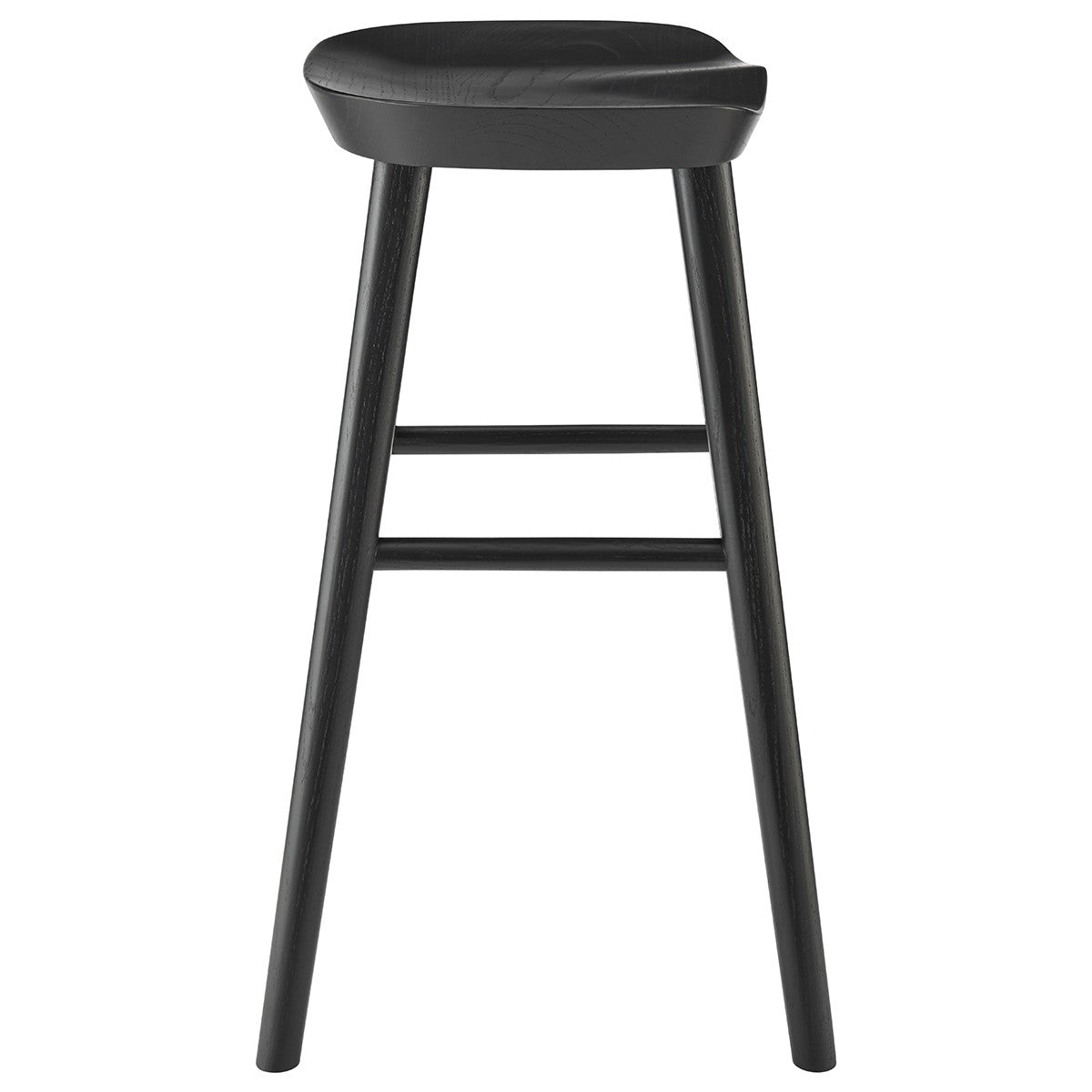 25" Black Backless Counter Height Bar Chair With Footrest