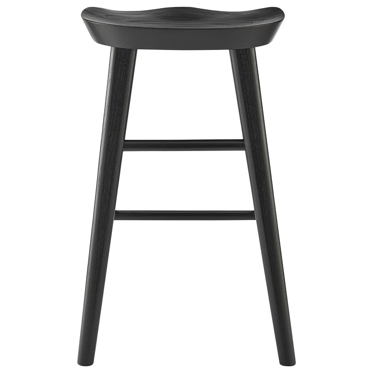 25" Black Backless Counter Height Bar Chair With Footrest