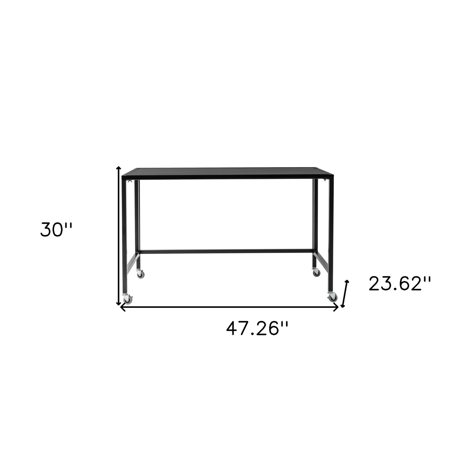 Black Minimalist Metal Folding Table Desk