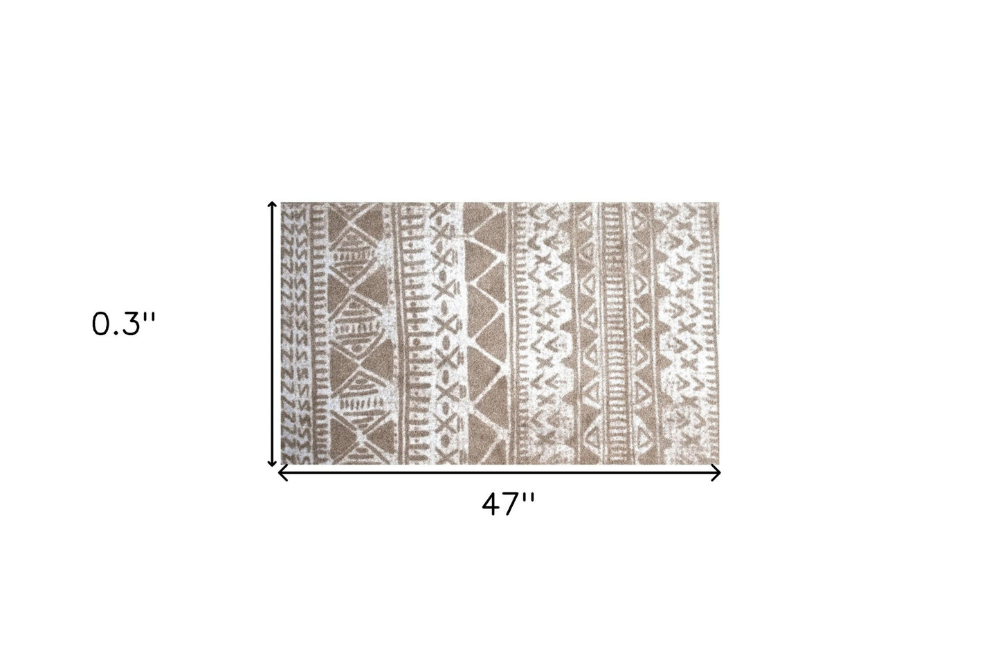 2' x 4' Sandy Tan and White Zigs and Zags Washable Floor Mat