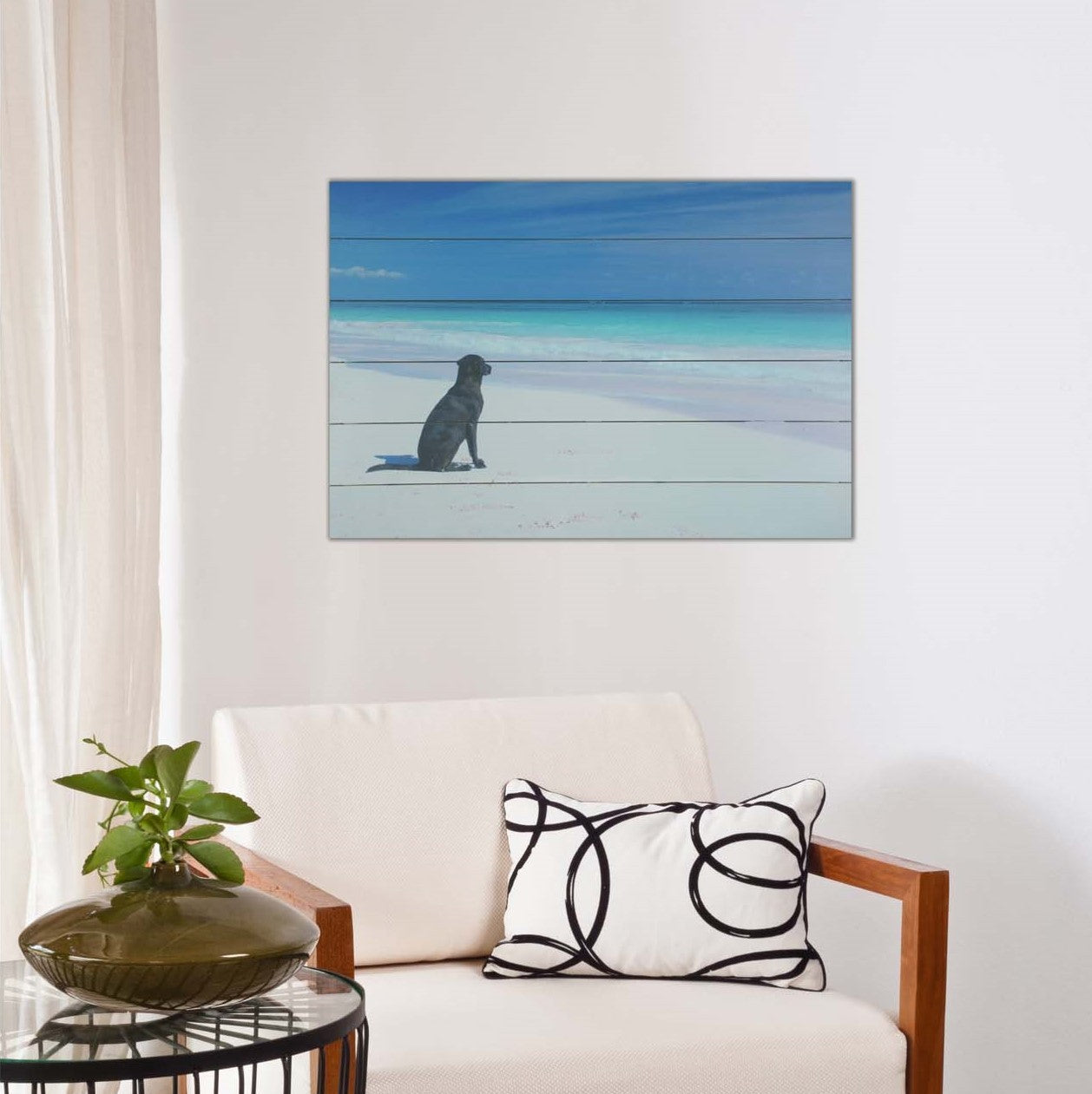 Energetic Dog At The Beach Unframed Photograph Wall Art