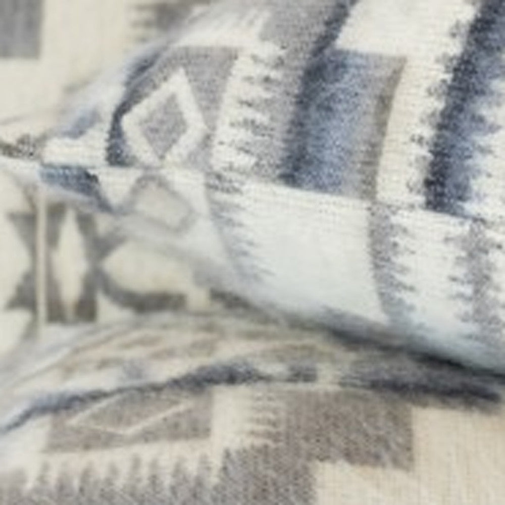 16" Ultra Soft Light Gray Southwest Handmade Pillow Cover