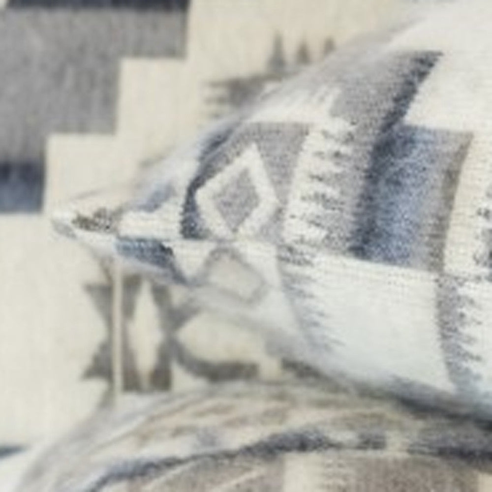 16" Ultra Soft Light Gray Southwest Handmade Pillow Cover