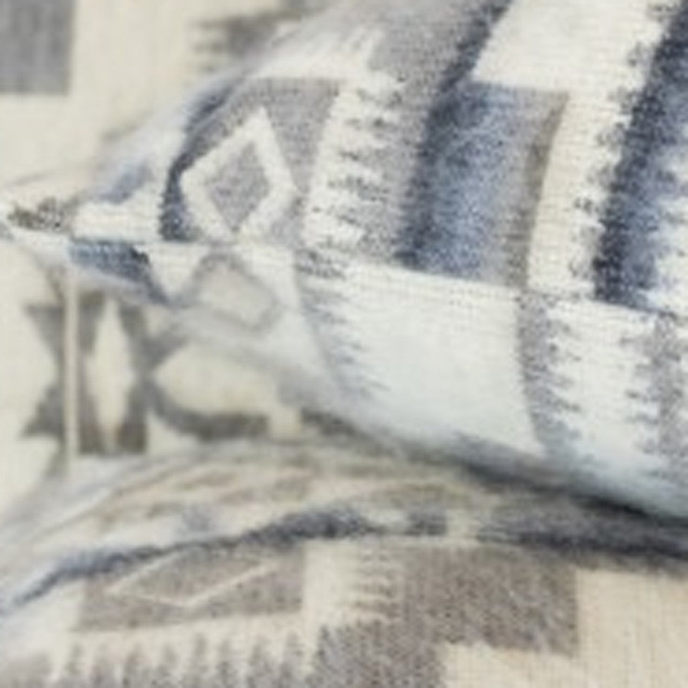 Ultra Soft Light Gray Southwest Handmade Lumbar Pillow Cover