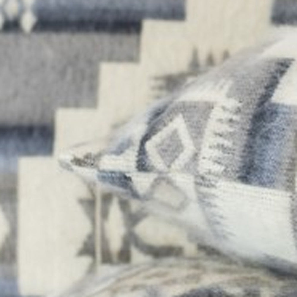 Ultra Soft Light Gray Southwest Handmade Lumbar Pillow Cover