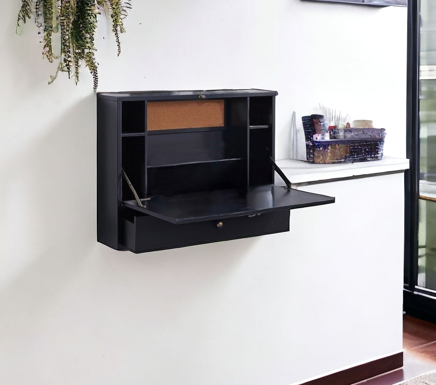 Black Wall Mount Folding Desk