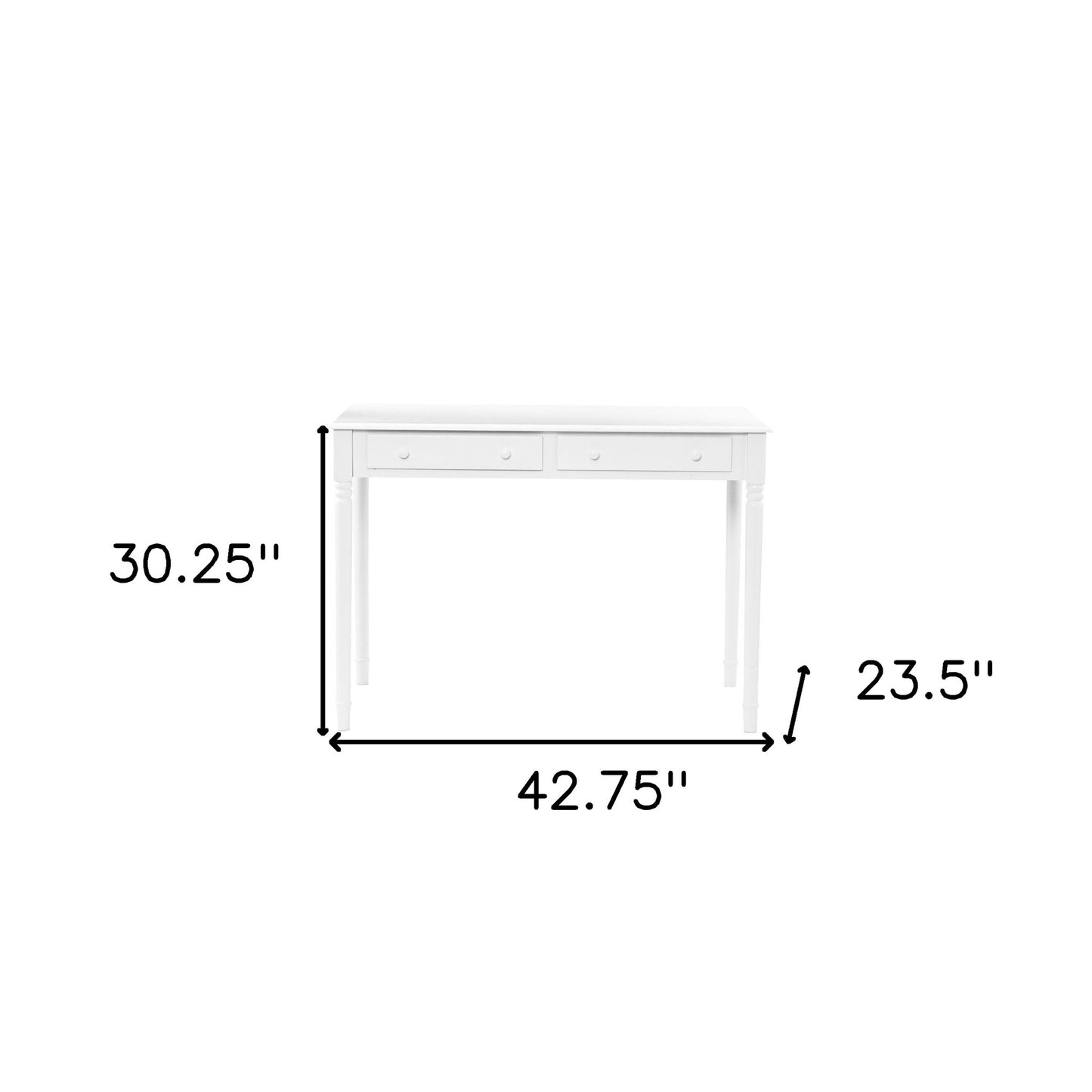 Crisp White Desk with Drawers