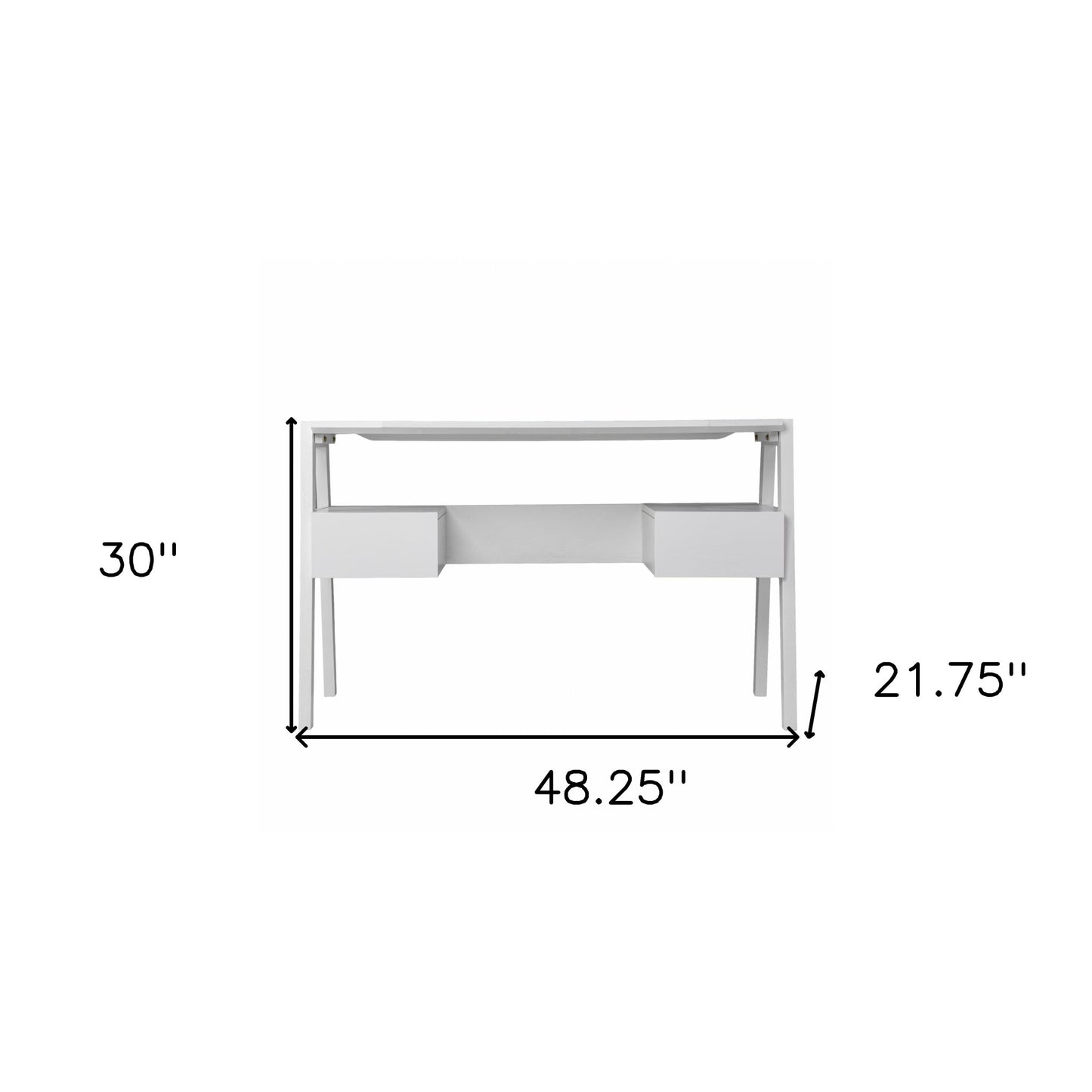 Metallic White Modern Writing Desk