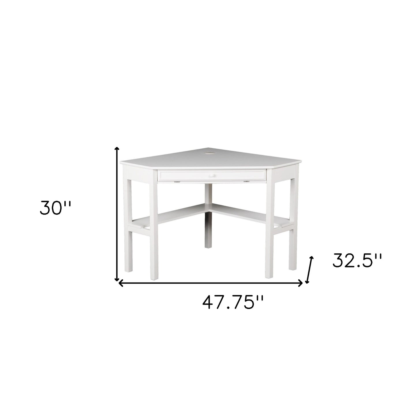 White Corner Computer Desk