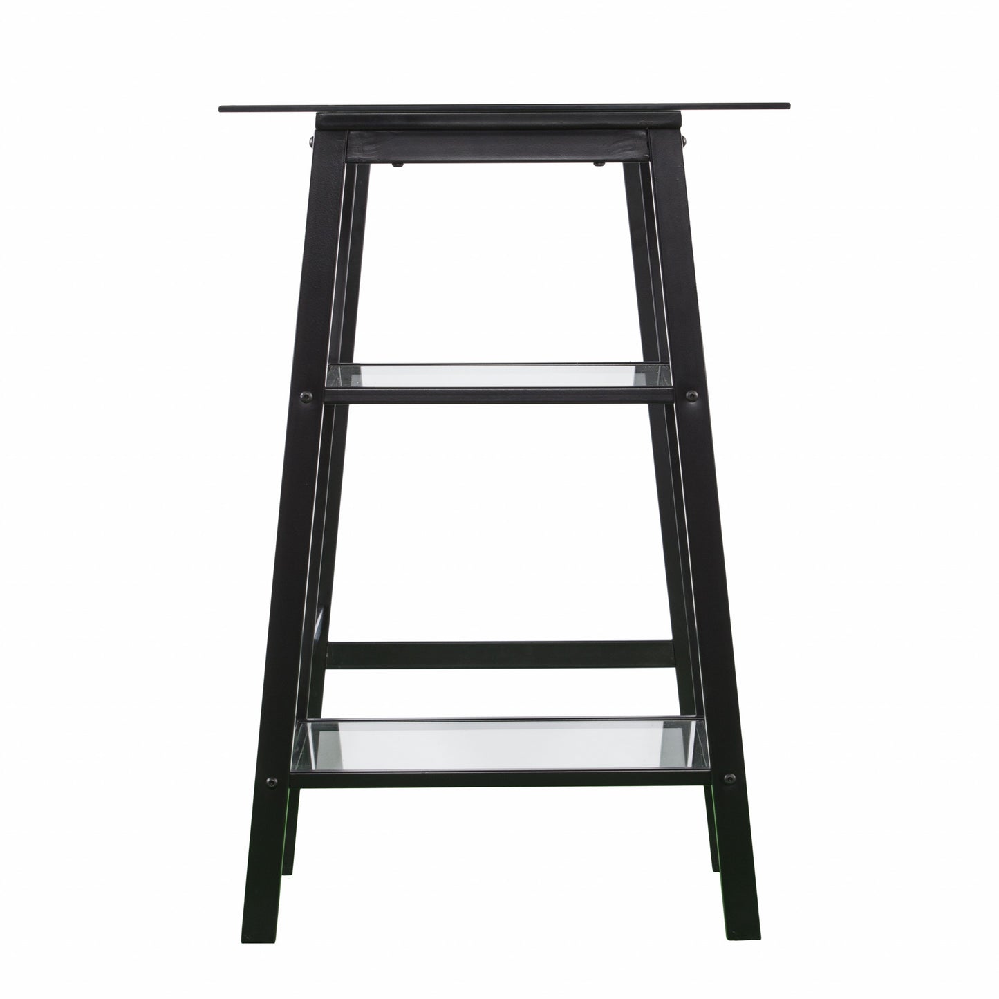 46" Clear And Black Glass Writing Desk