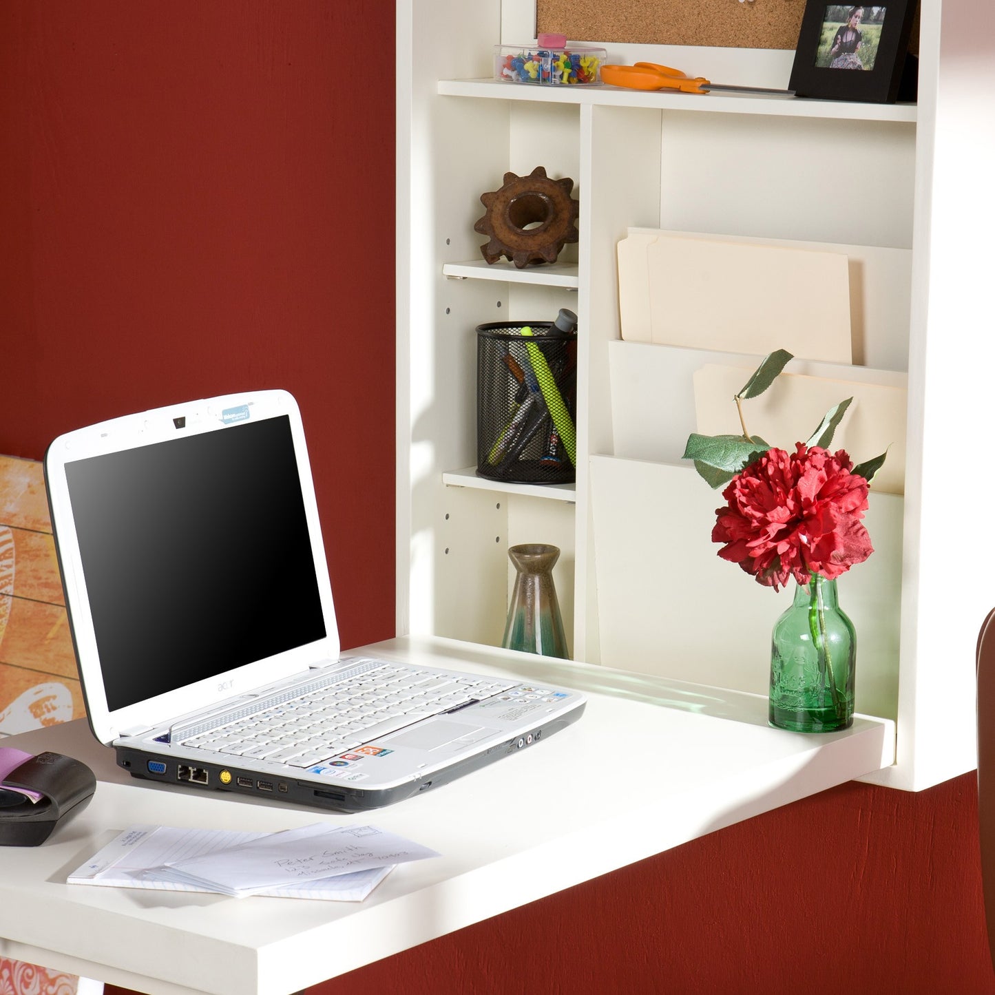 22" Off White Secretary Desk