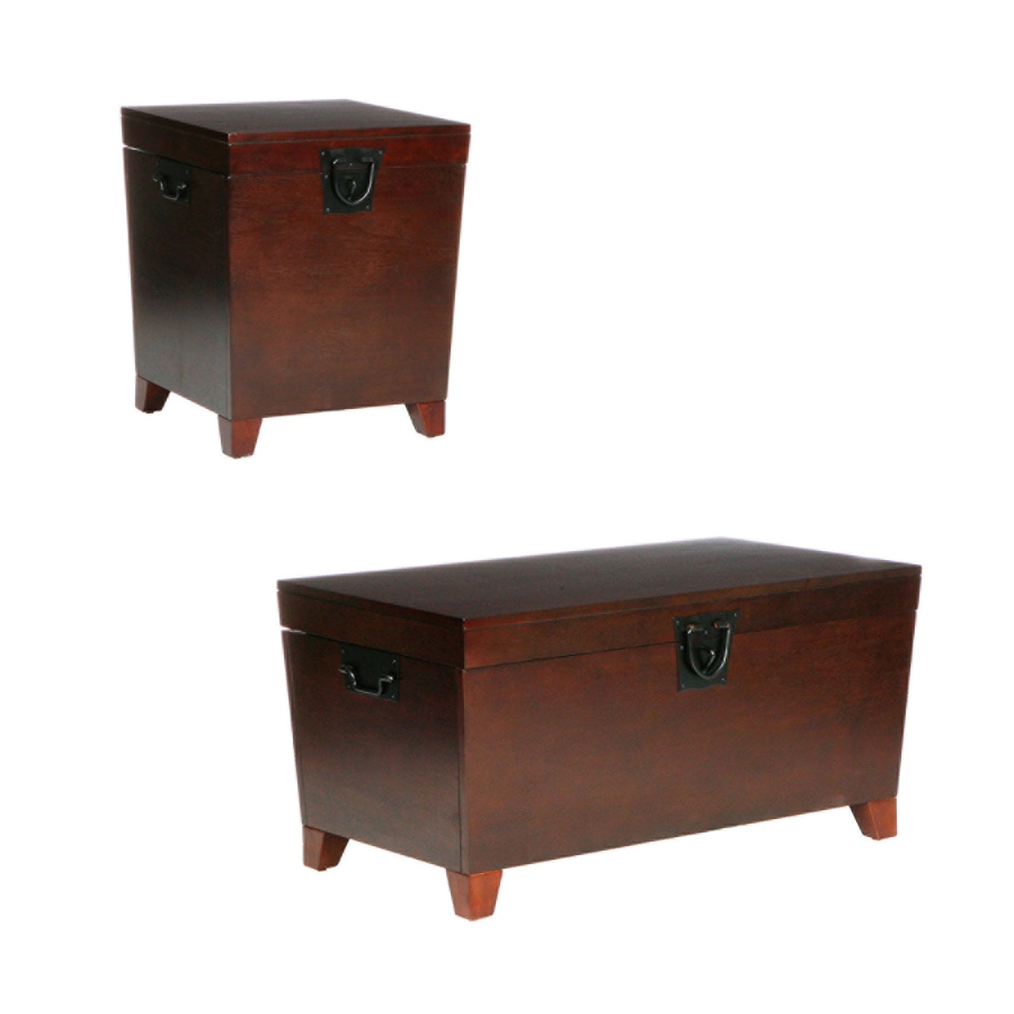 39" Brown Manufactured Wood And Metal Rectangular Coffee Table