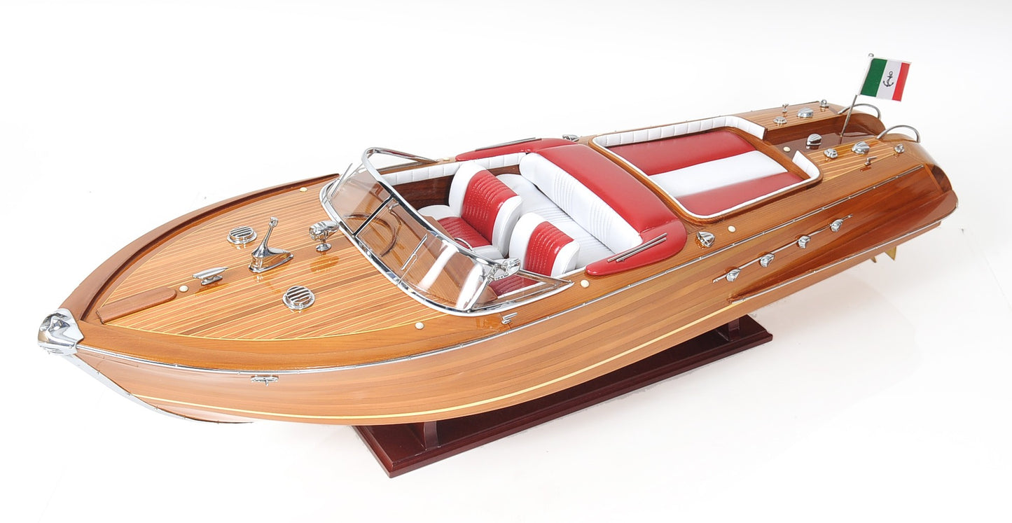 15" Wood Brown Riva Aquarama Speedboat Exclusive Display Case Edition Boat Hand Painted Decorative Boat