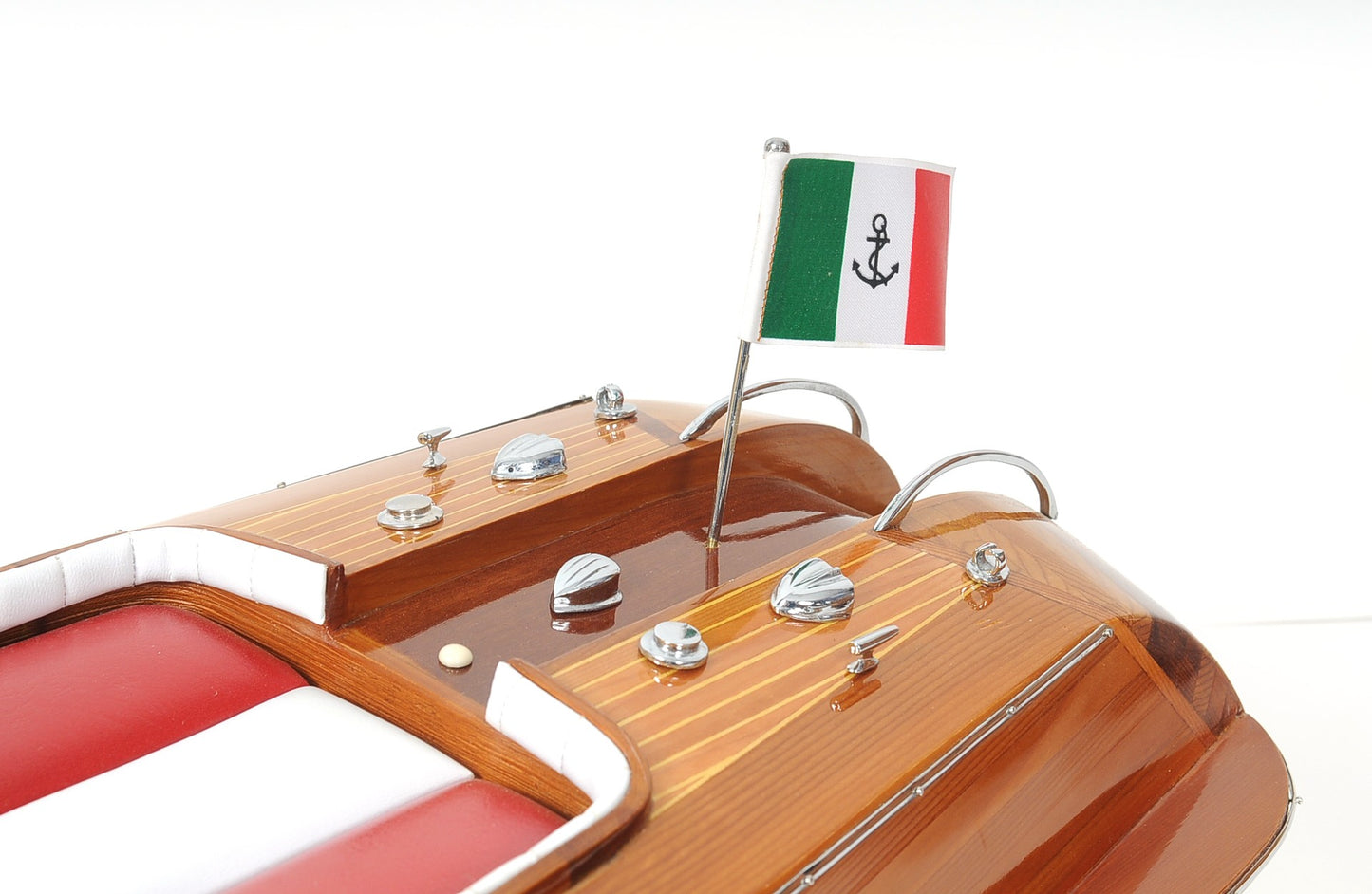 15" Wood Brown Riva Aquarama Speedboat Exclusive Display Case Edition Boat Hand Painted Decorative Boat