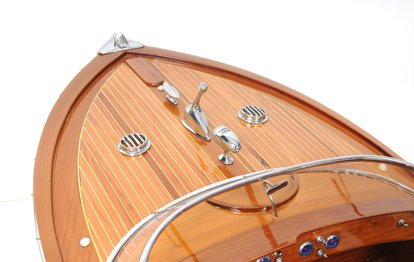 15" Wood Brown Riva Aquarama Speedboat Exclusive Display Case Edition Boat Hand Painted Decorative Boat