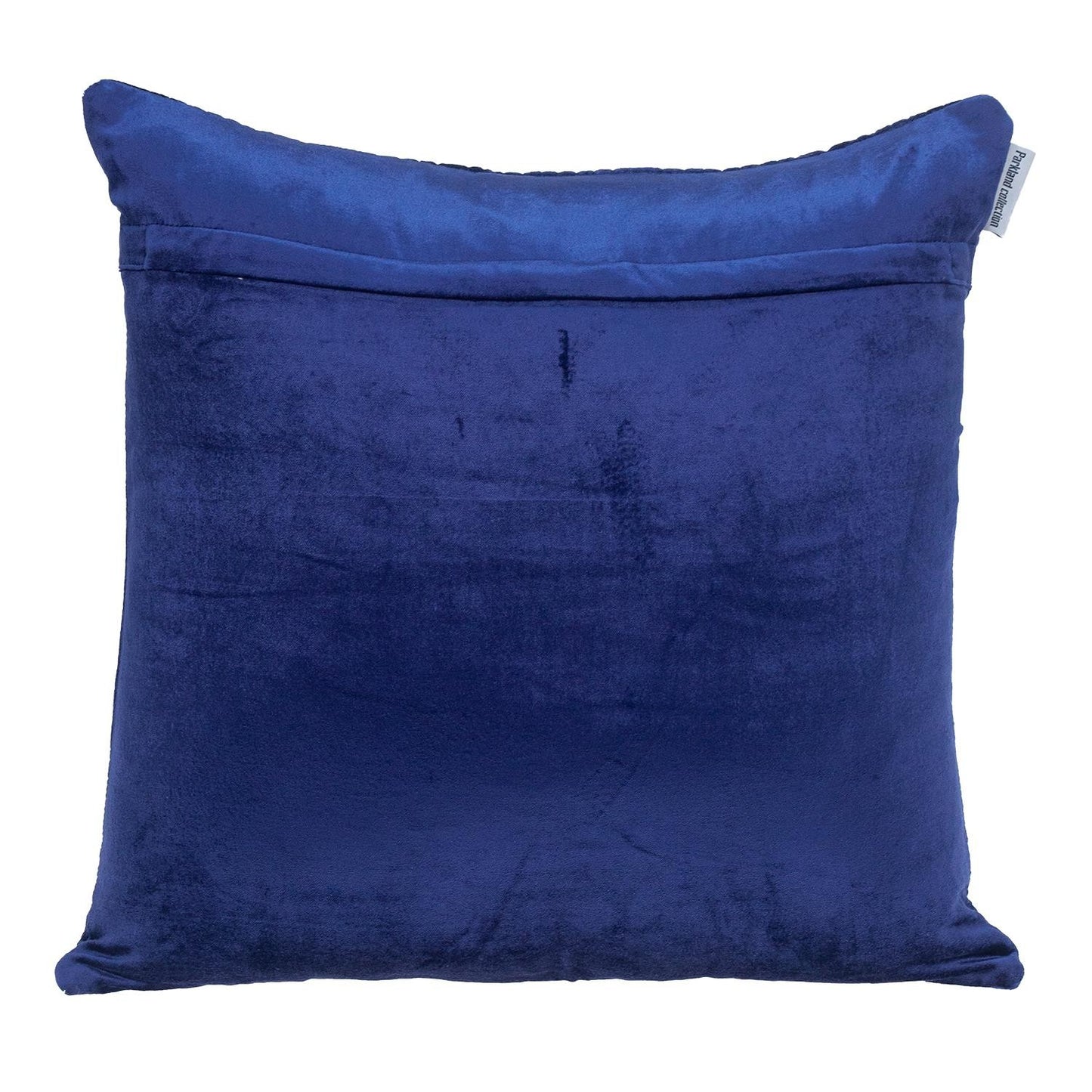 Quilted Velvet Blue Square Throw Pillow