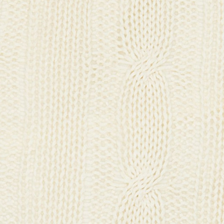 Ivory Knit Sweater Stripe Down Throw Pillow