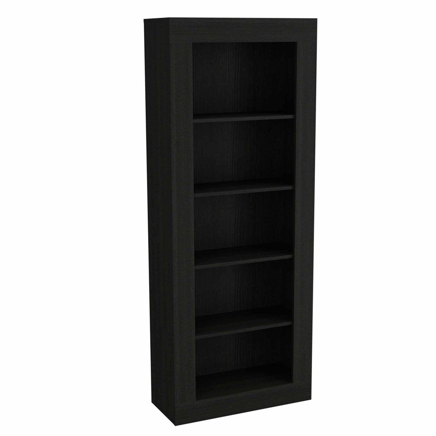 70" Black Wengue Five Tier Standard Bookcase