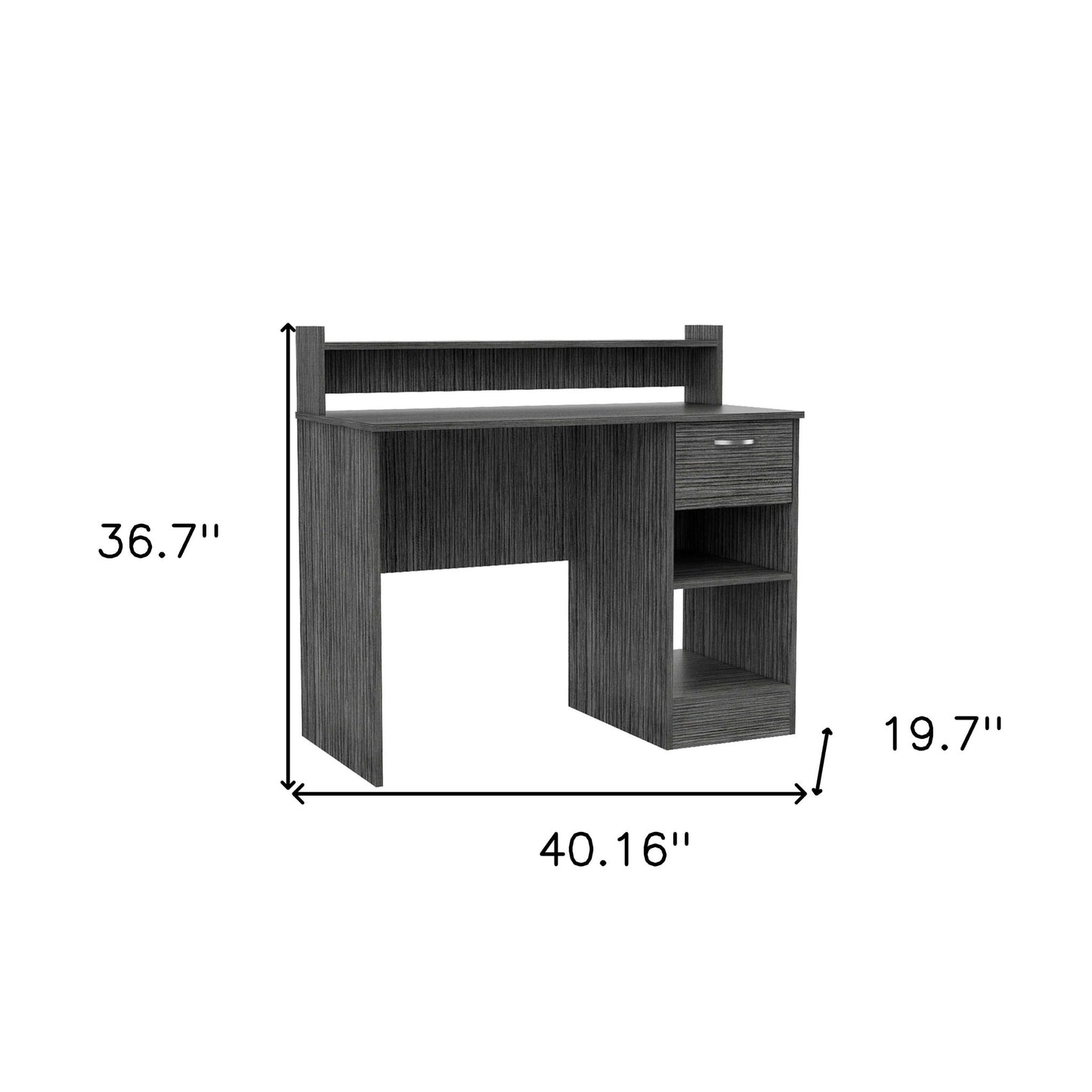 Luxin Smoky Oak Computer Desk