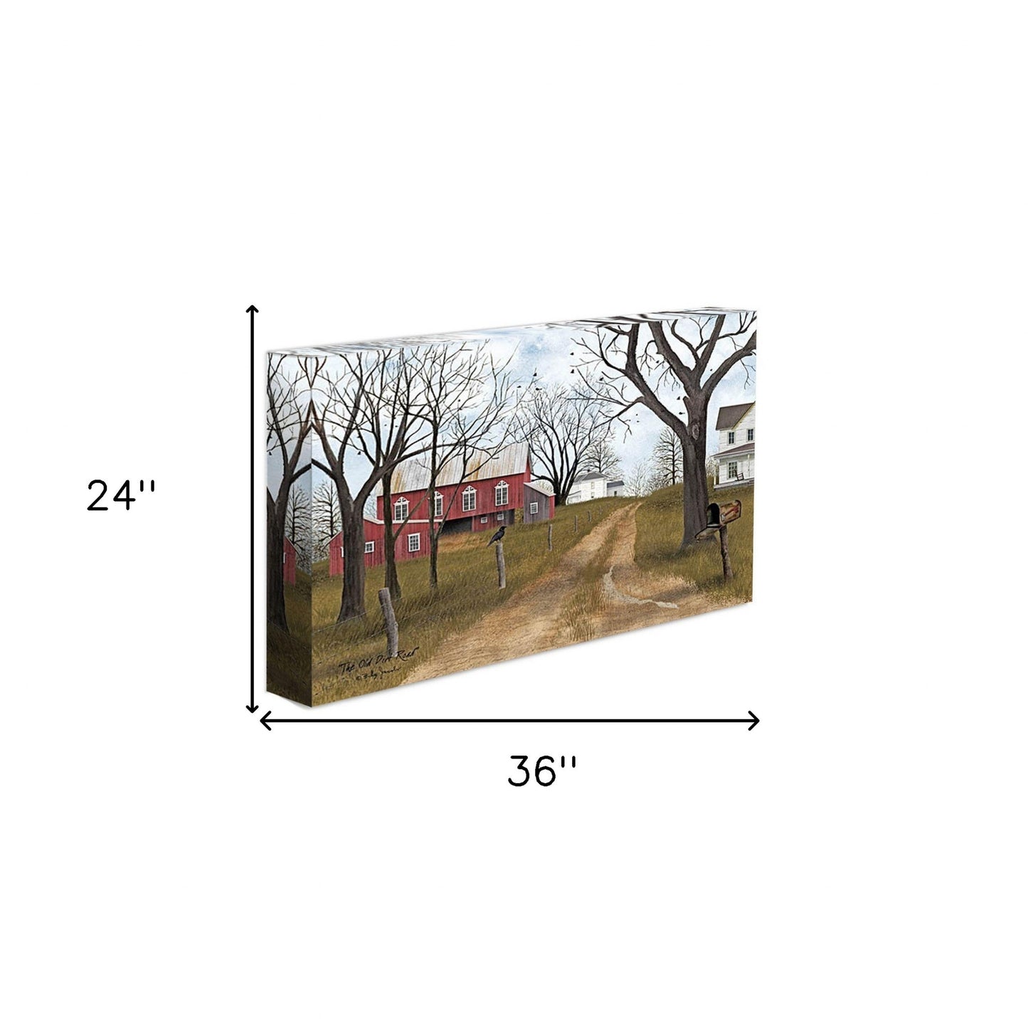 The Old Dirt Road Wrapped Canvas Print Wall Art