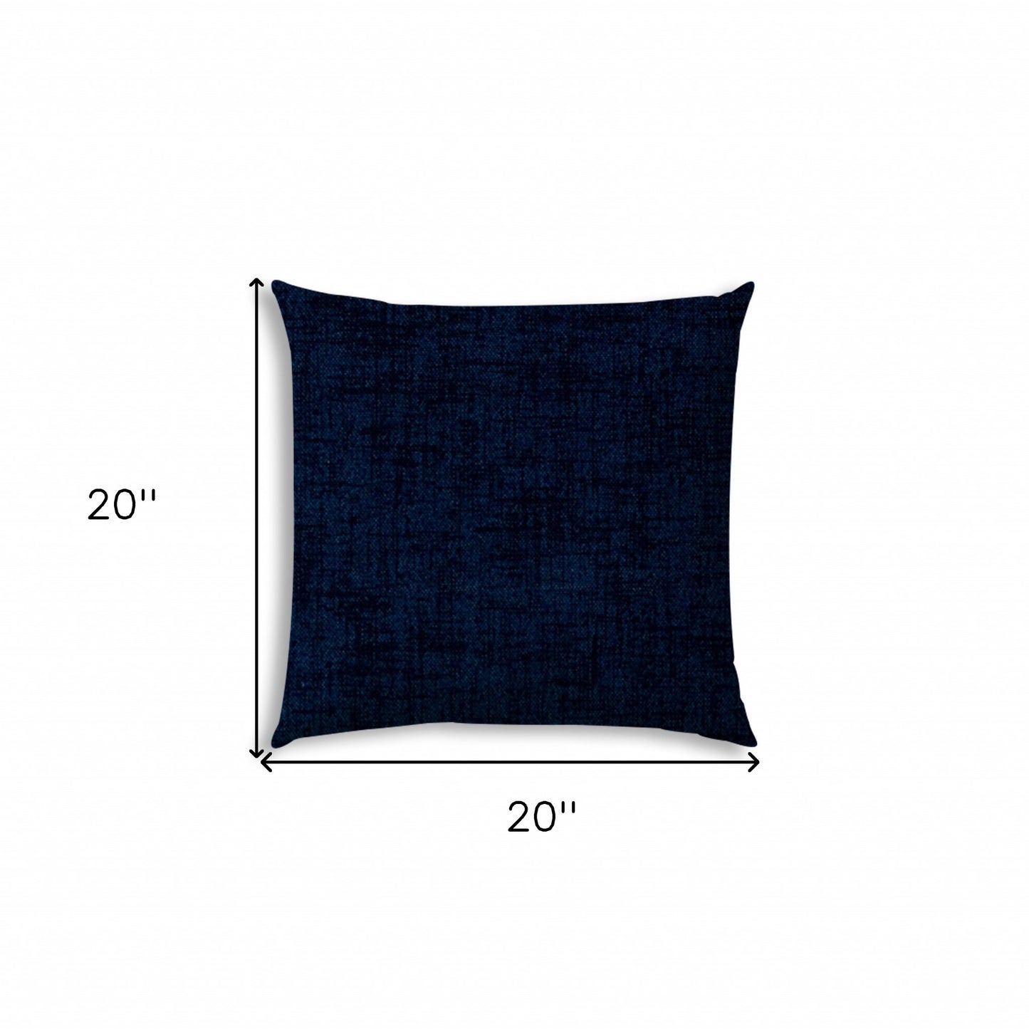 20" X 20" Medium Blue Blown Seam Solid Color Throw Indoor Outdoor Pillow