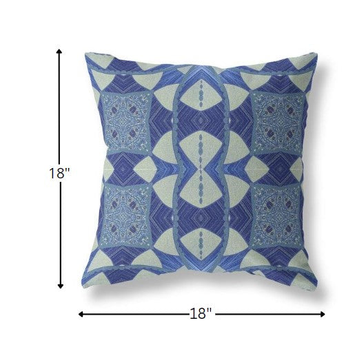 18" Dark Blue Cosmic Circle Boho Suede Throw Pillow