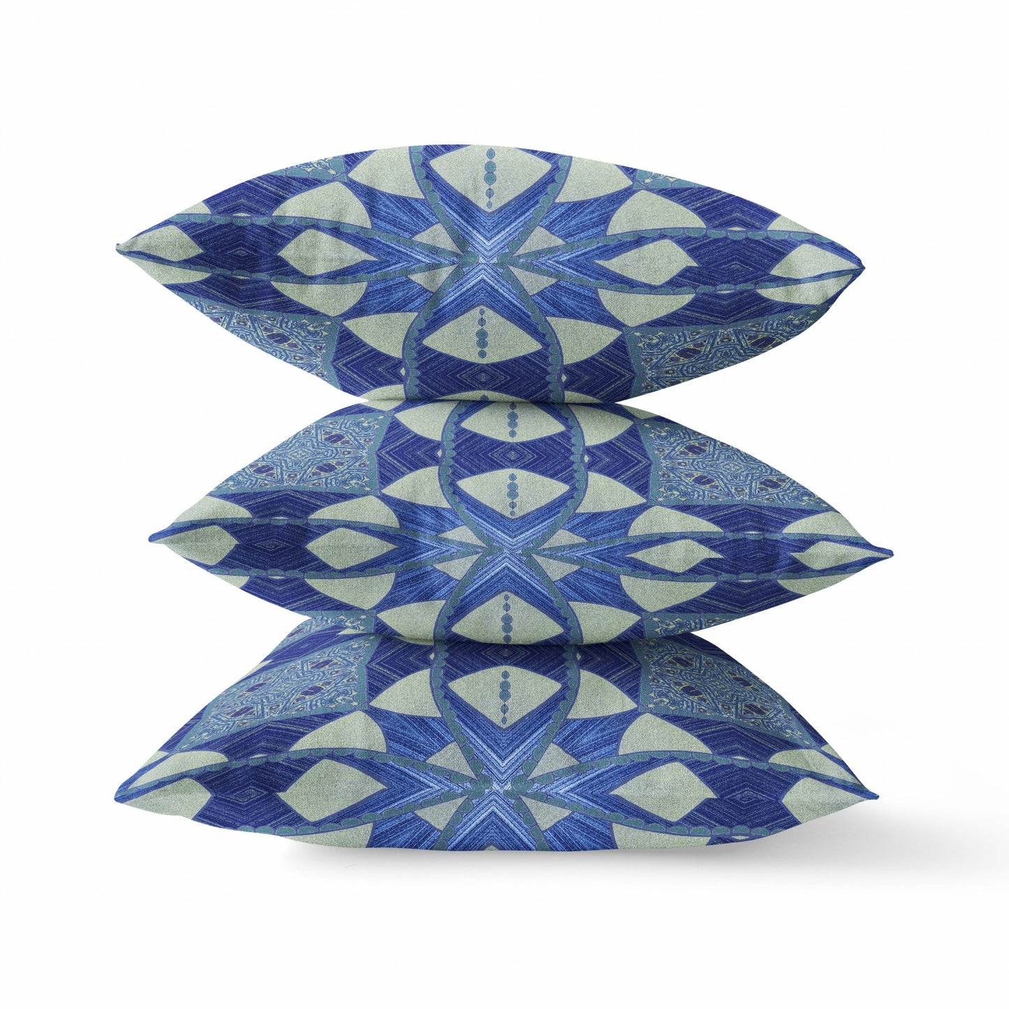 18" Dark Blue Cosmic Circle Boho Suede Throw Pillow