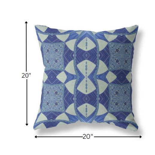 18" Dark Blue Cosmic Circle Boho Suede Throw Pillow