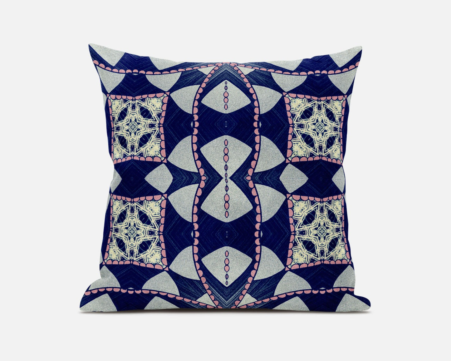 18" Indigo Pink Cosmic Circle Boho Suede Throw Pillow