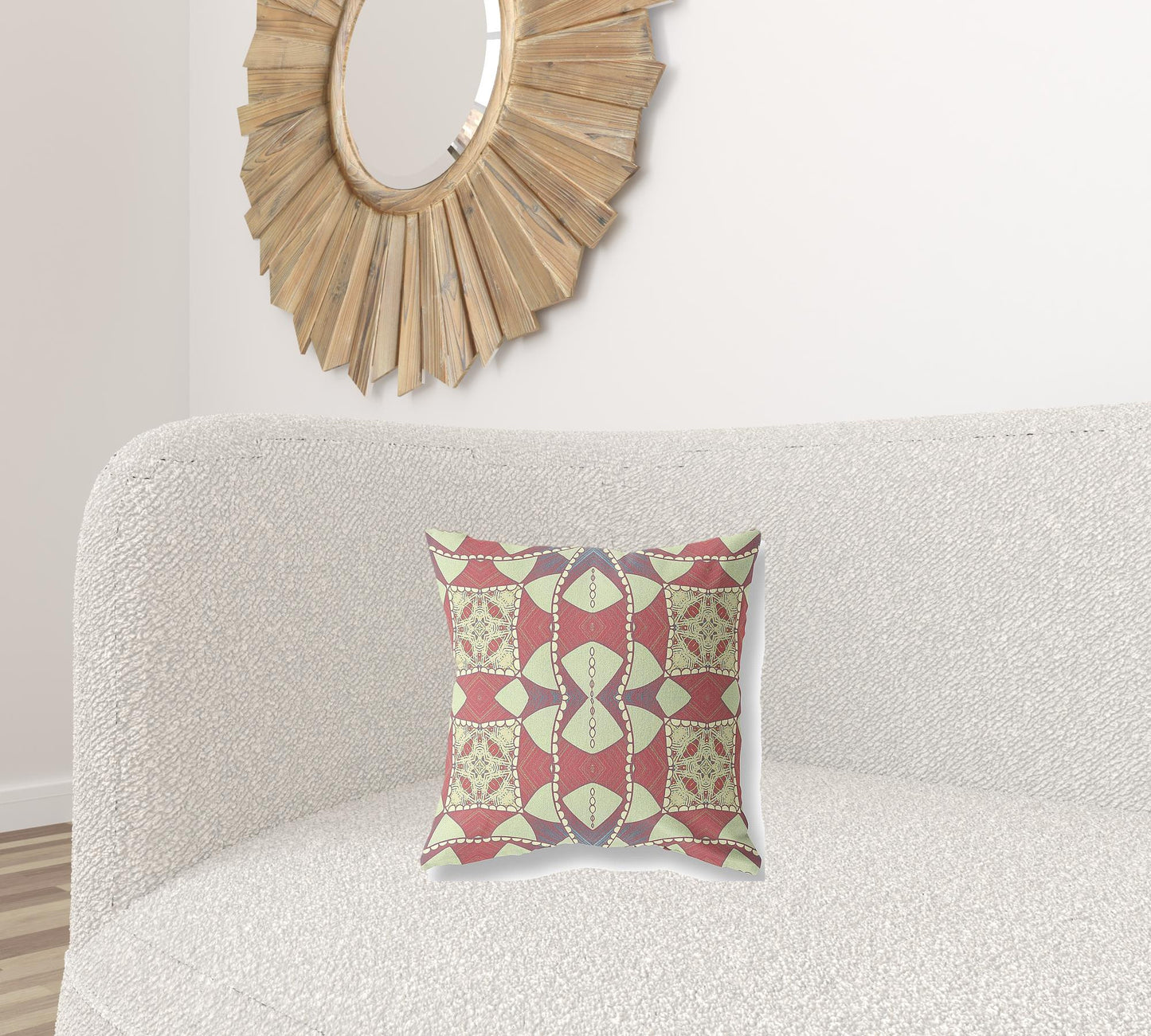 16" Muted Magenta Cosmic Circle Boho Suede Throw Pillow
