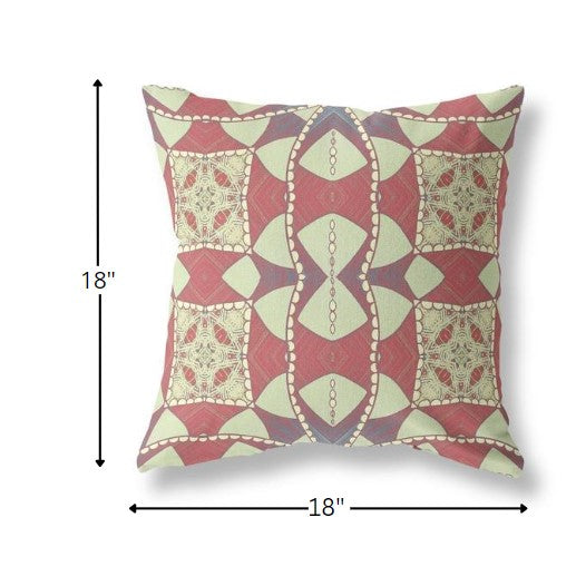 18" Muted Magenta Cosmic Circle Boho Suede Throw Pillow