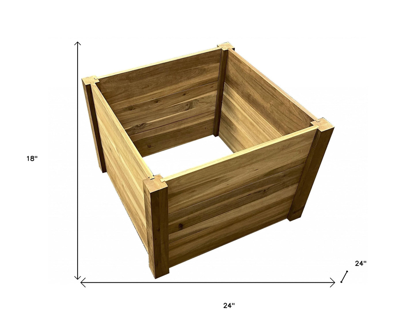 24" Premium Square Hardwood Vegetable and Flower Planter