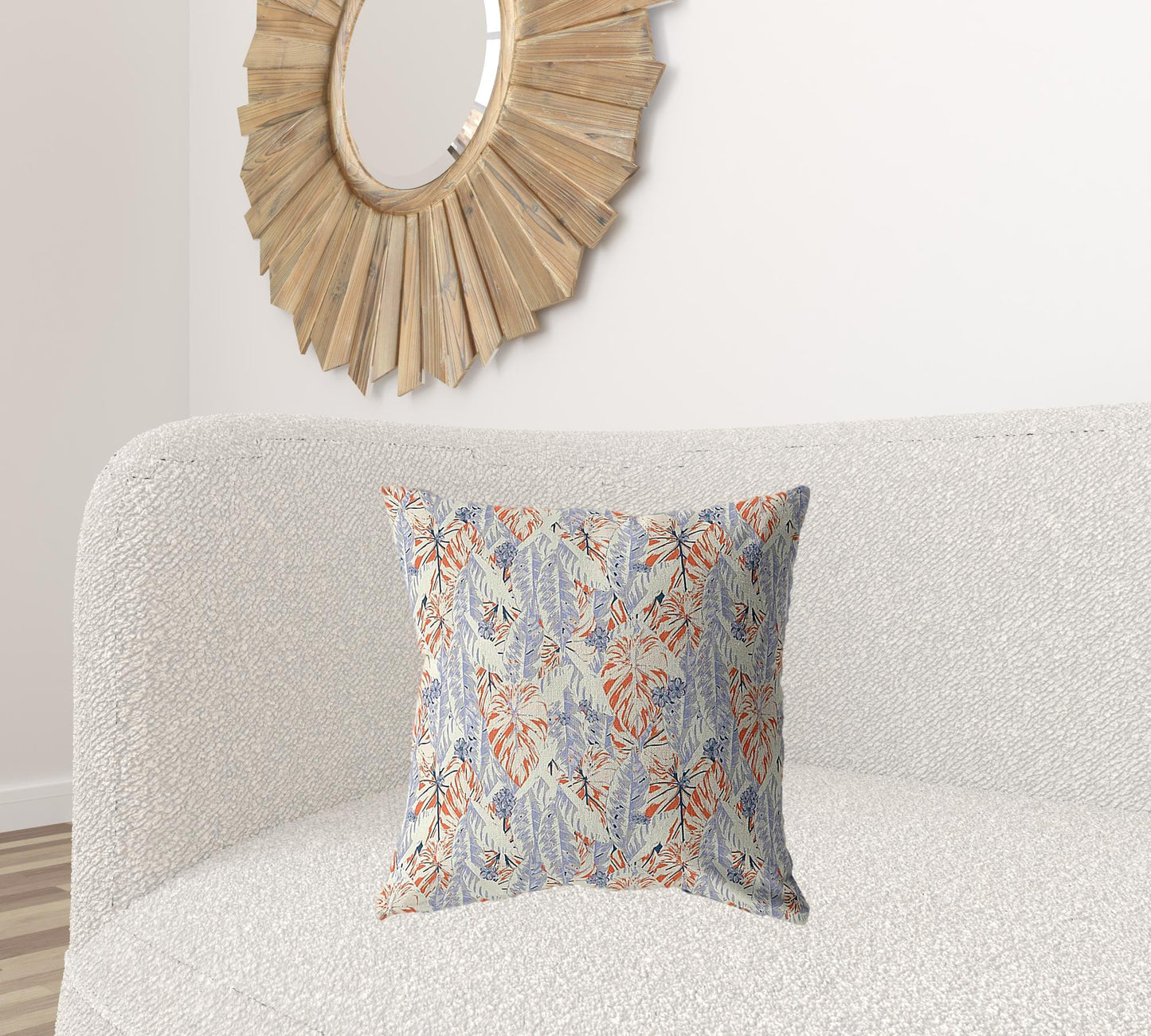 18" Orange Lavender Tropics Suede Throw Pillow