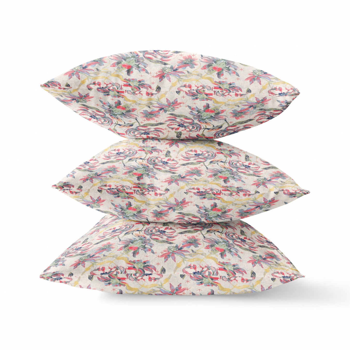 18" Pink Yellow Roses Zippered Suede Throw Pillow