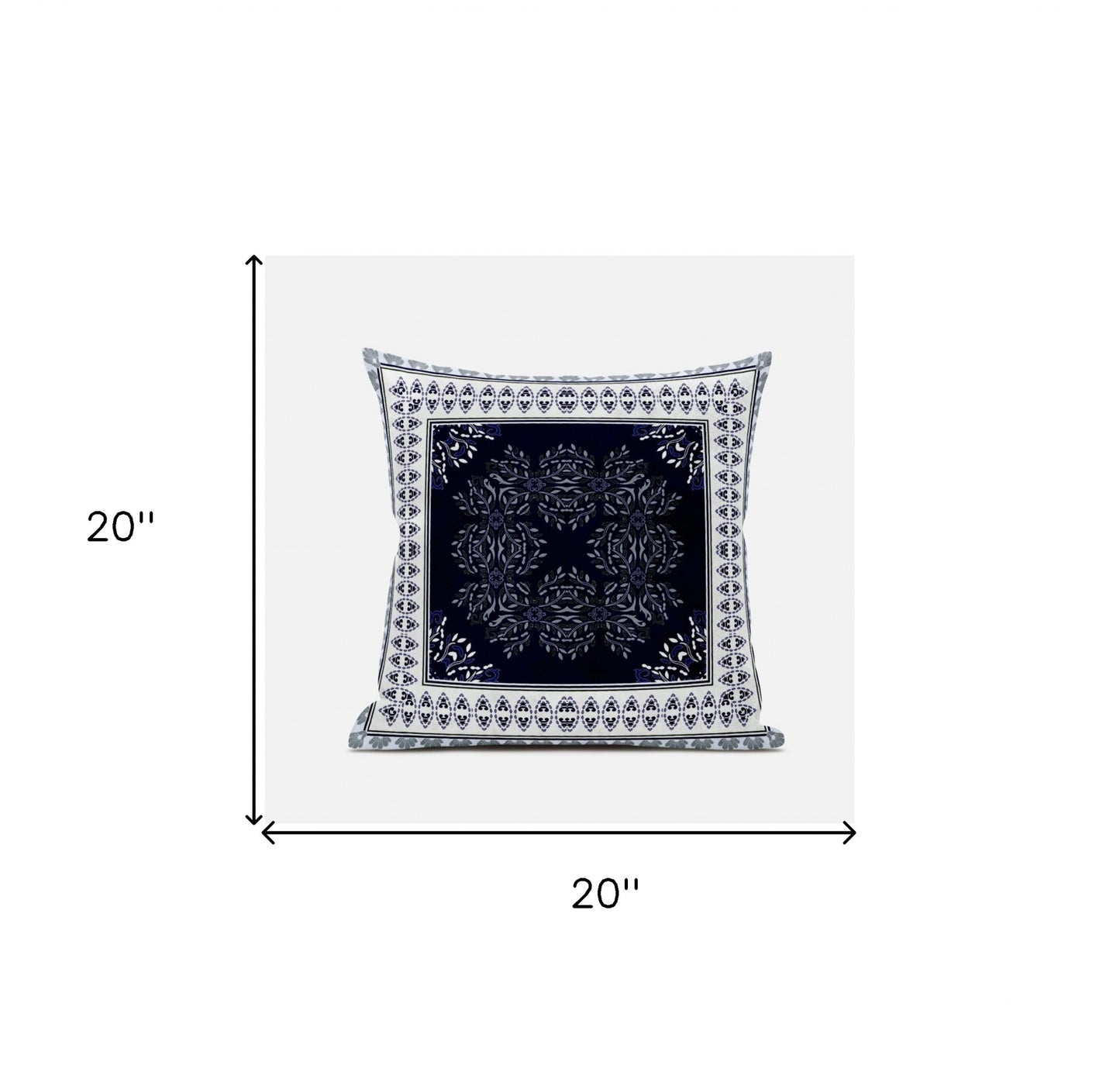 20" X 20" Blue and Green Geometric Suede Zippered Pillow